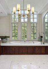 Emily 6 Light Chandelier Rubbed Brass