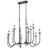Allistair 12 Light Linear Chandelier Matte Black