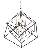 Euclid 10 Light Chandelier Chrome + Matte Black