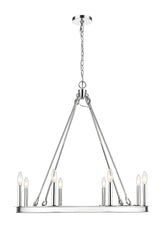 Barclay 8 Light Chandelier Polished Nickel