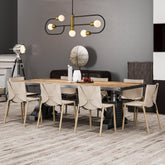 Neutra 5 Light Linear Chandelier Matte Black + Foundry Brass