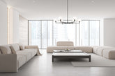 Leila 6 Light Chandelier Matte Black