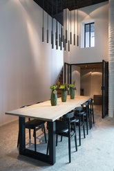 Forest LED 17 Light Linear Chandelier Matte Black