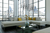 Forest LED 23 Light Linear Chandelier Matte Black