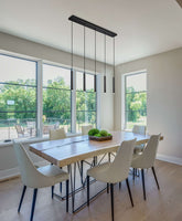 Forest LED 5 Light Linear Chandelier Matte Black
