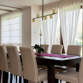 Calumet GU10 5 Light Linear Chandelier Matte Black + Olde Brass