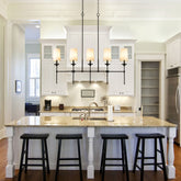 Emily 5 Light Linear Chandelier Matte Black