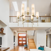 Emily 9 Light Chandelier Rubbed Brass