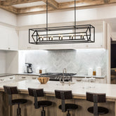 Euclid 10 Light Linear Chandelier Matte Black