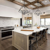 Geo 5 Light Chandelier Matte Black + Chrome