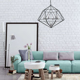 Geo 6 Light Chandelier Matte Black + Chrome