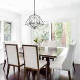 Geo 6 Light Chandelier Matte Black + Chrome