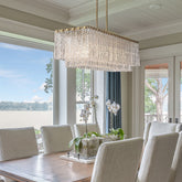 Glacier 5 Light Linear Chandelier Modern Gold
