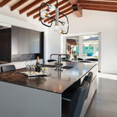 Neutra 5 Light Linear Chandelier Matte Black + Polished Nickel