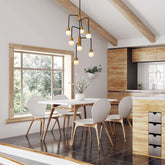 Neutra 7 Light Chandelier Matte Black + Foundry Brass