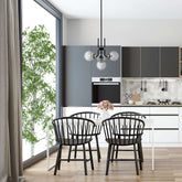 Parsons 4 Light Chandelier Matte Black + Brushed Nickel