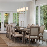 Emily 5 Light Linear Chandelier Rubbed Brass