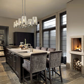 Callista 8 Light Linear Chandelier Polished Nickel