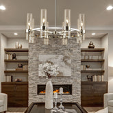 Datus 8 Light Chandelier Polished Nickel