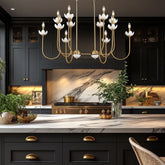 Allistair 12 Light Linear Chandelier Modern Gold
