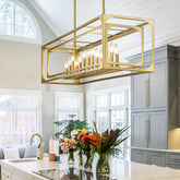 Easton 13 Light Linear Chandelier Rubbed Brass