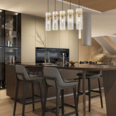 Fontaine 5 Light Linear Chandelier Rubbed Brass