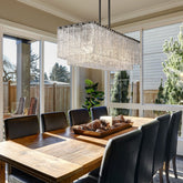 Glacier 5 Light Linear Chandelier Matte Black