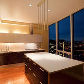 Forest LED 5 Light Linear Chandelier Modern Gold