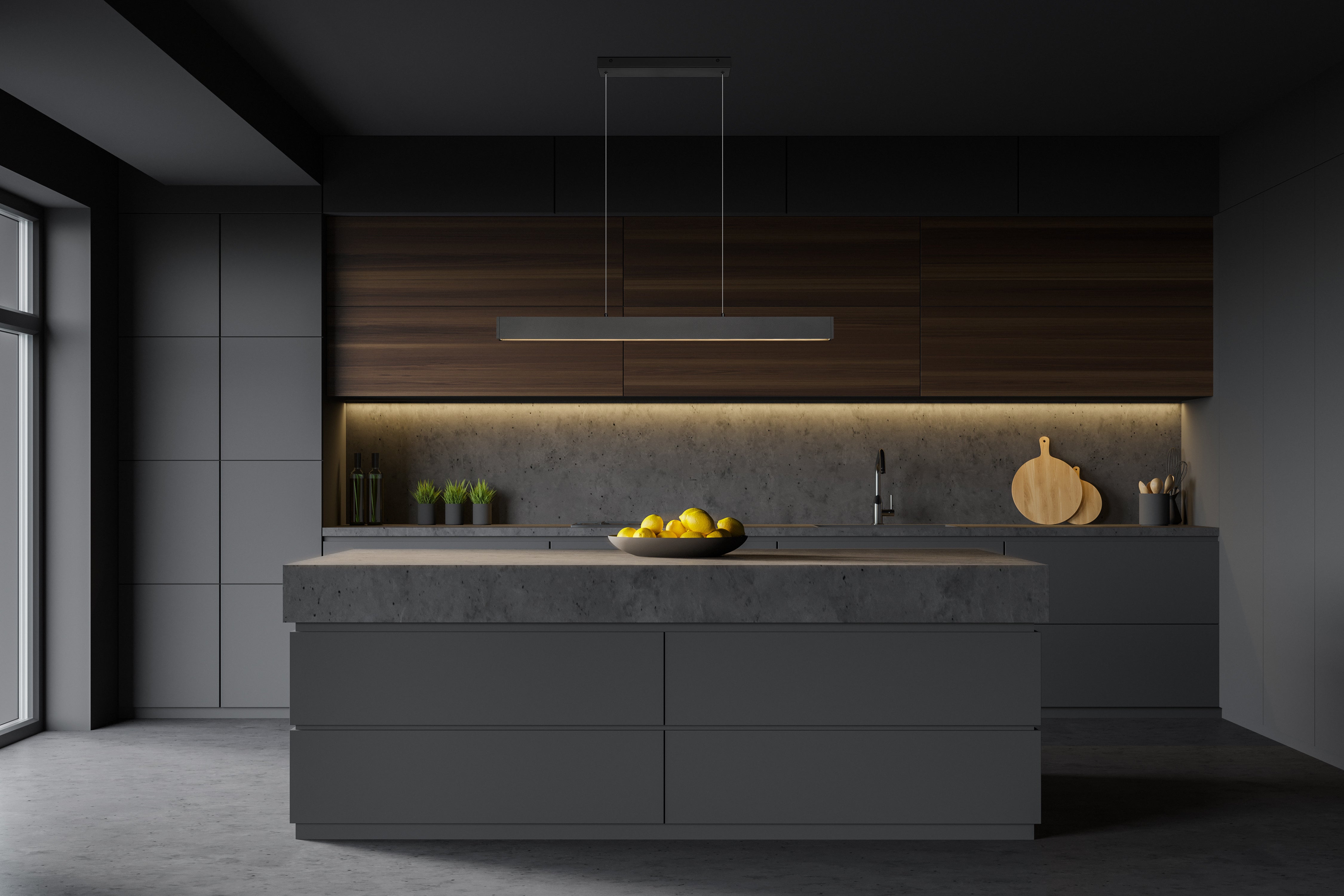 Hudson LED 1 Light Linear Chandelier Matte Black