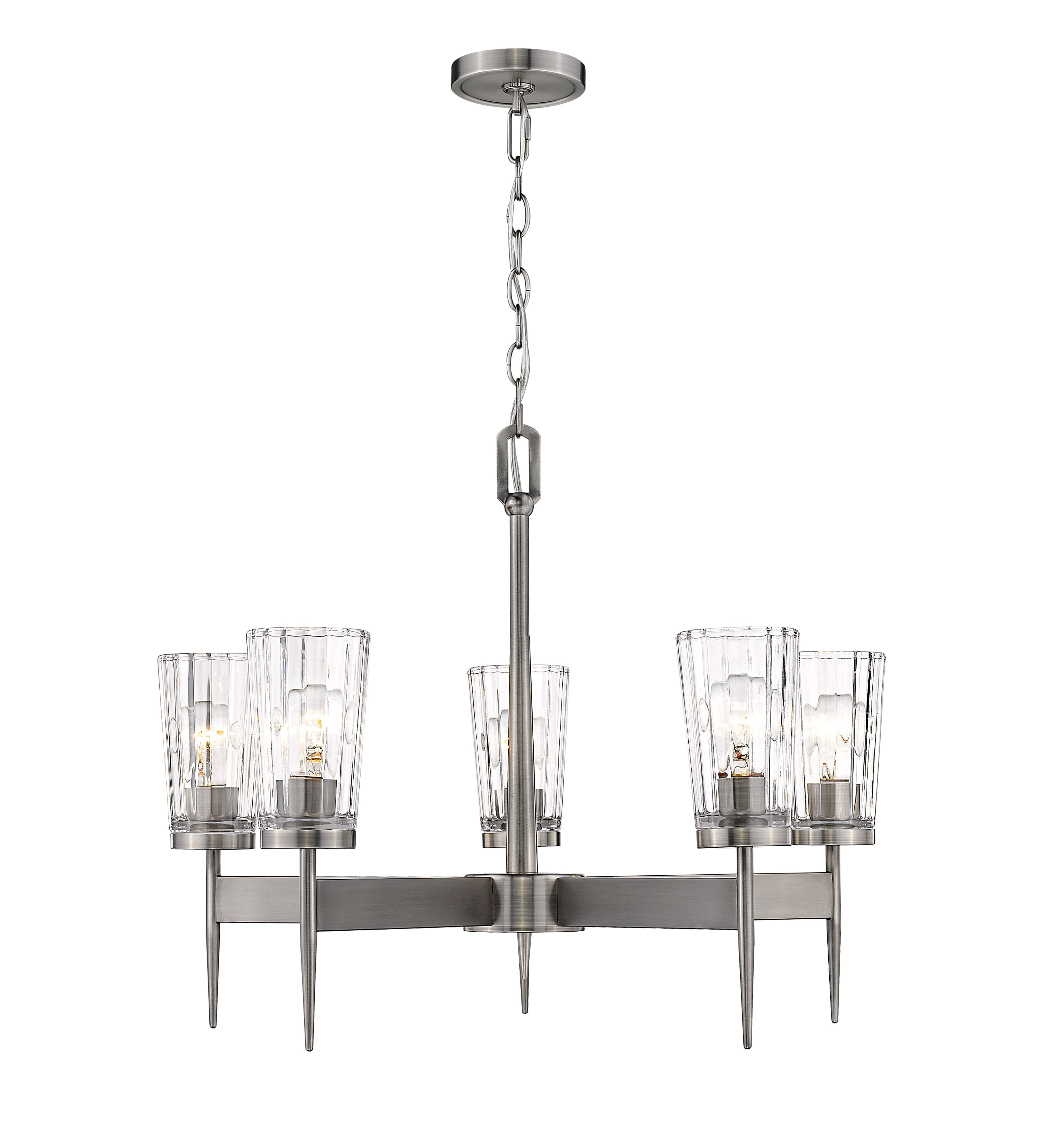 Flair 5 Light Chandelier Antique Nickel