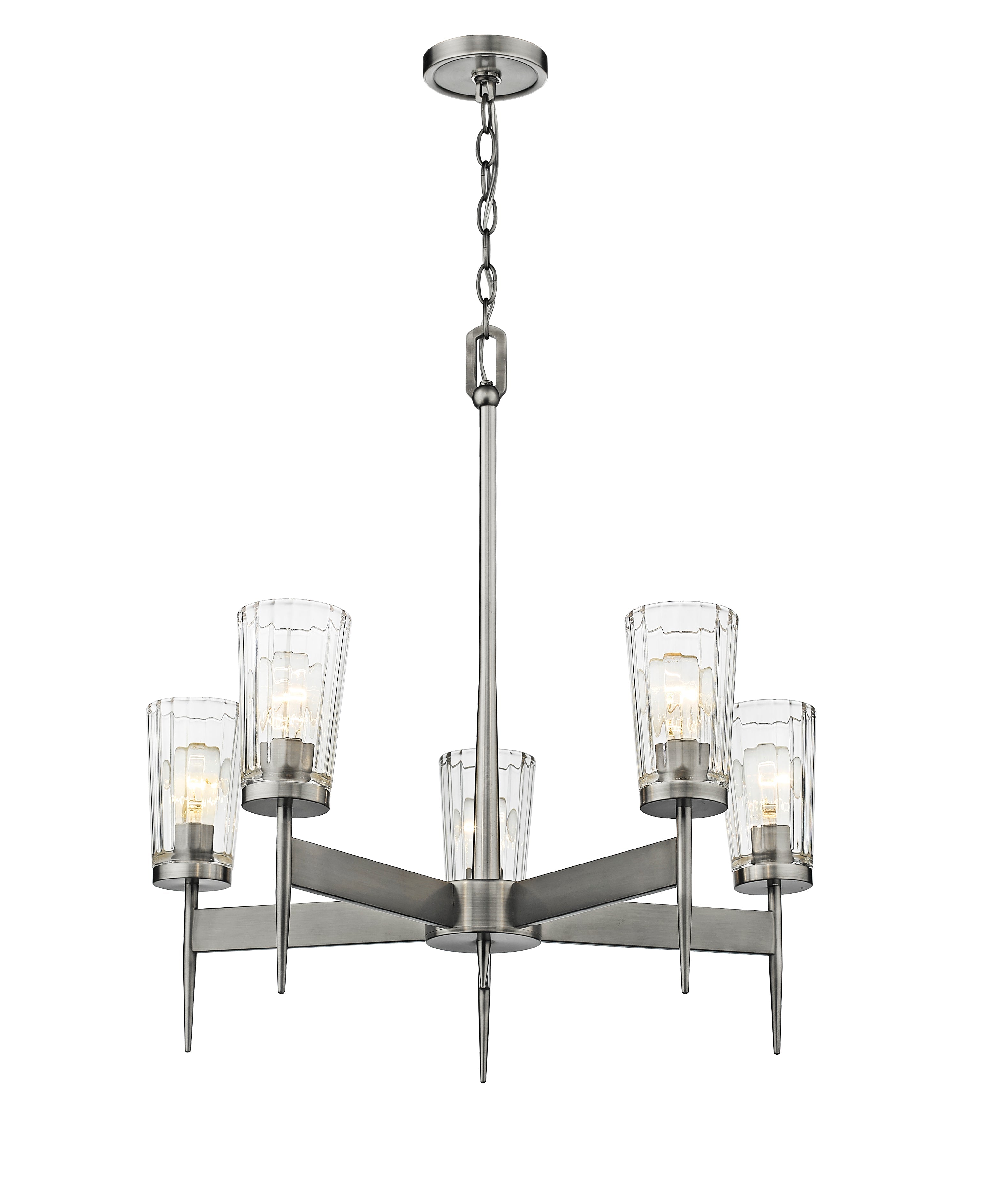 Flair 5 Light Chandelier Antique Nickel