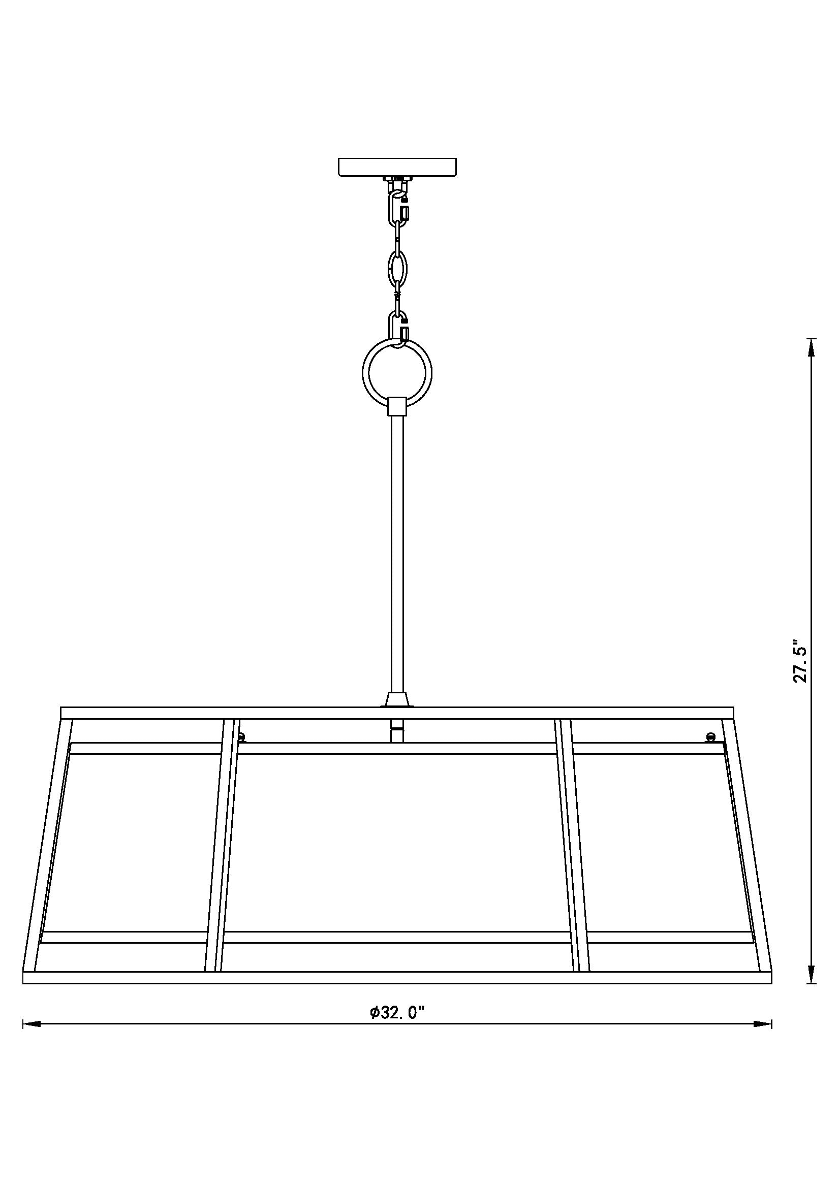 Lenyx Pendant 8 Light Chandelier Iron Ore