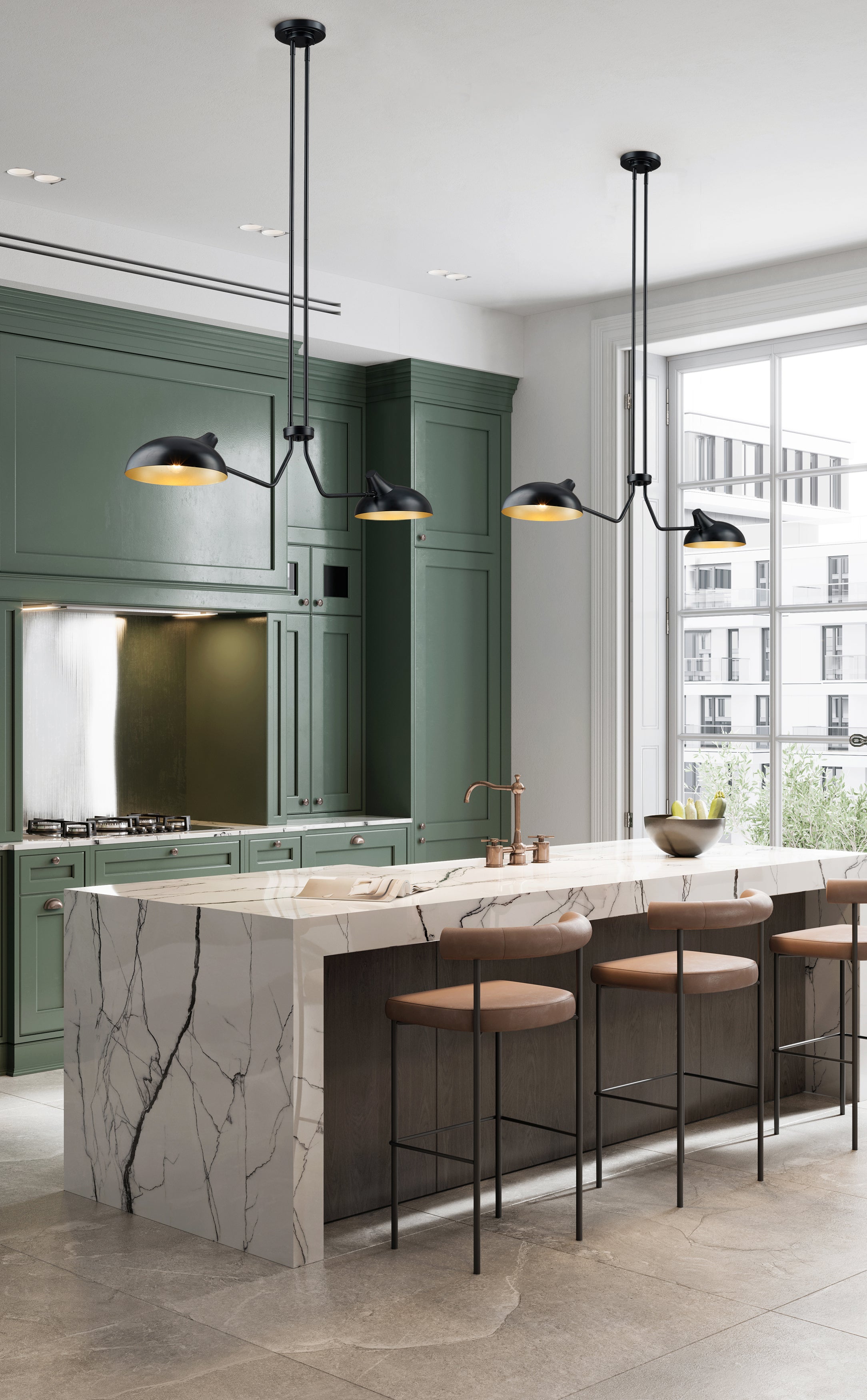 Bellamy 2 Light Linear Chandelier Matte Black