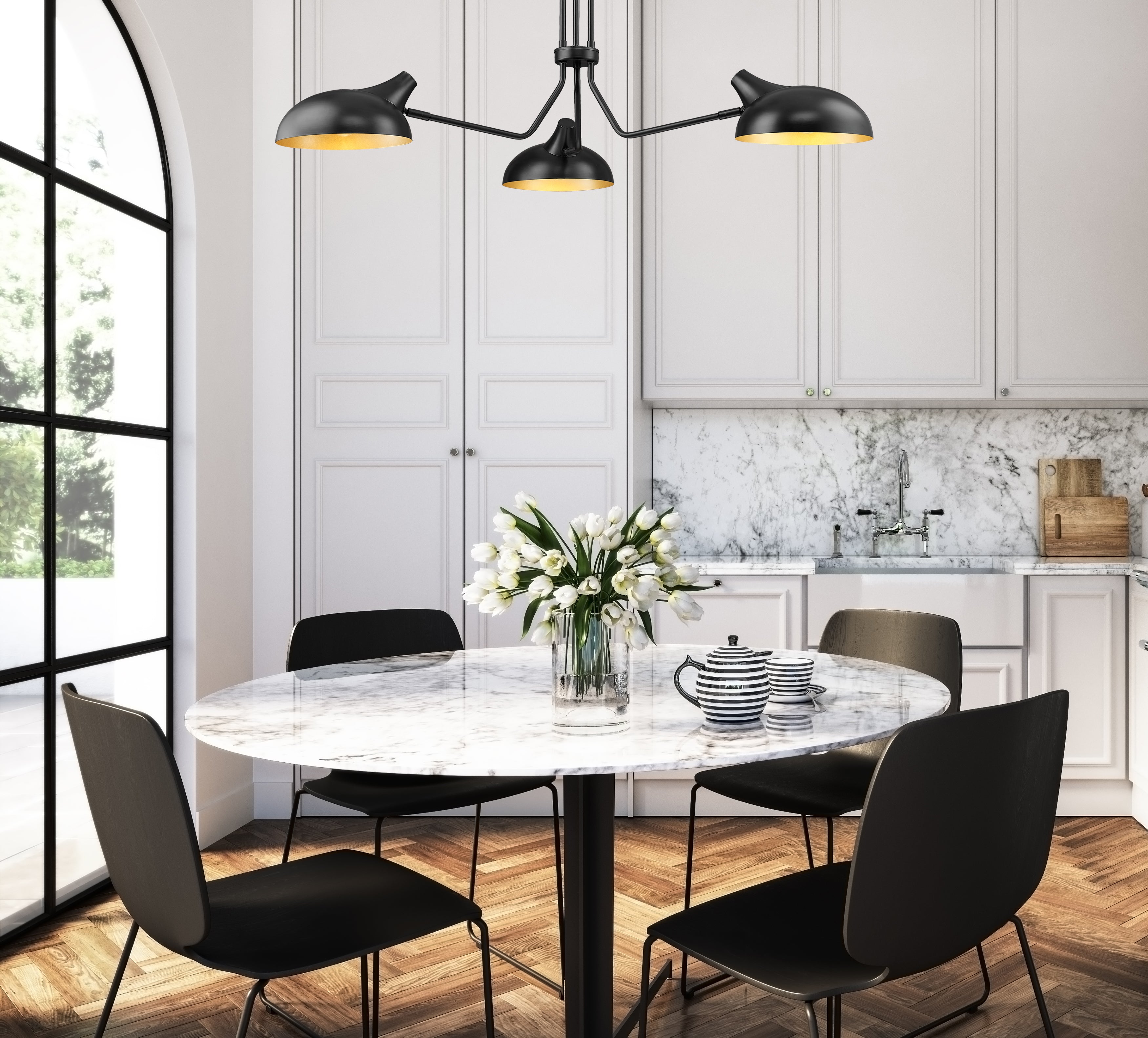 Bellamy 3 Light Chandelier Matte Black