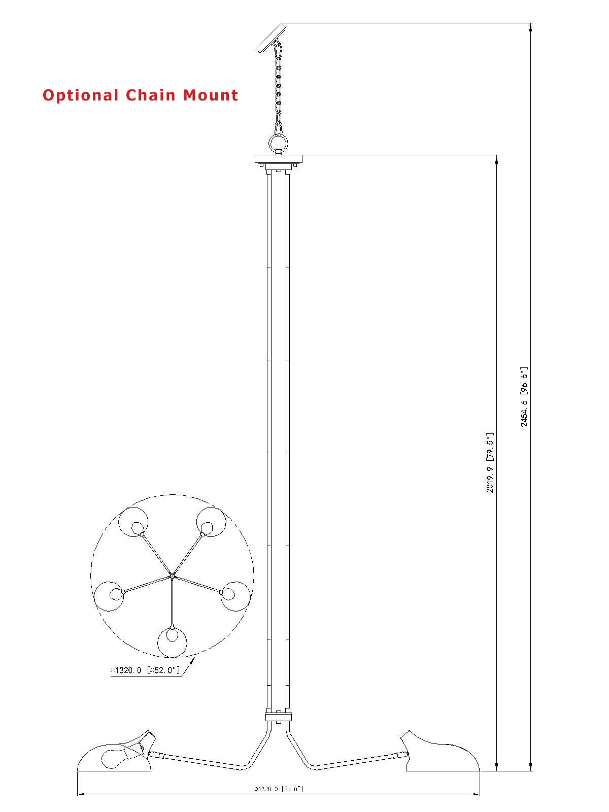 Bellamy 5 Light Chandelier Matte Black