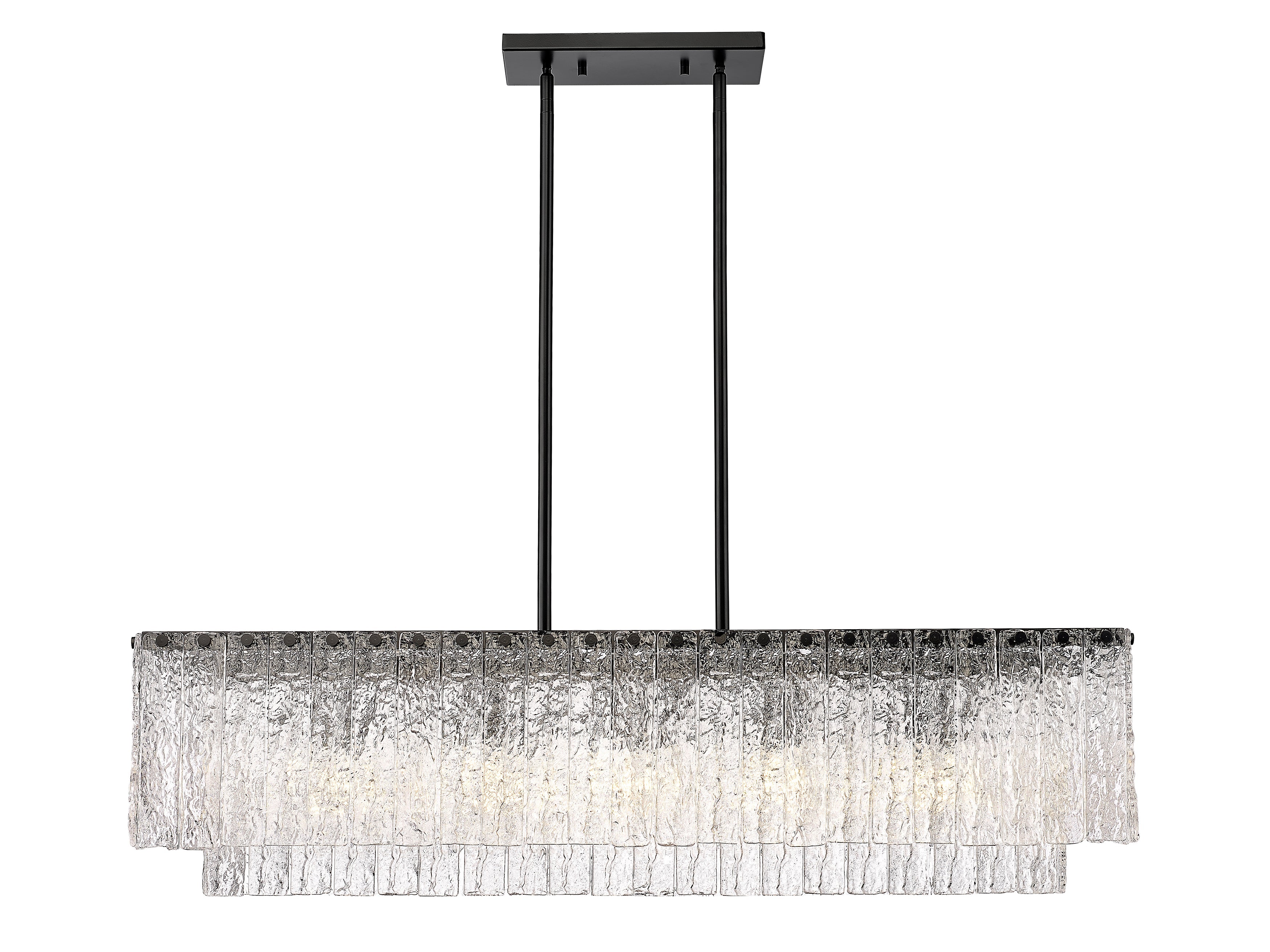 Glacier 5 Light Linear Chandelier Matte Black