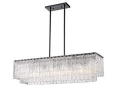 Glacier 5 Light Linear Chandelier Matte Black