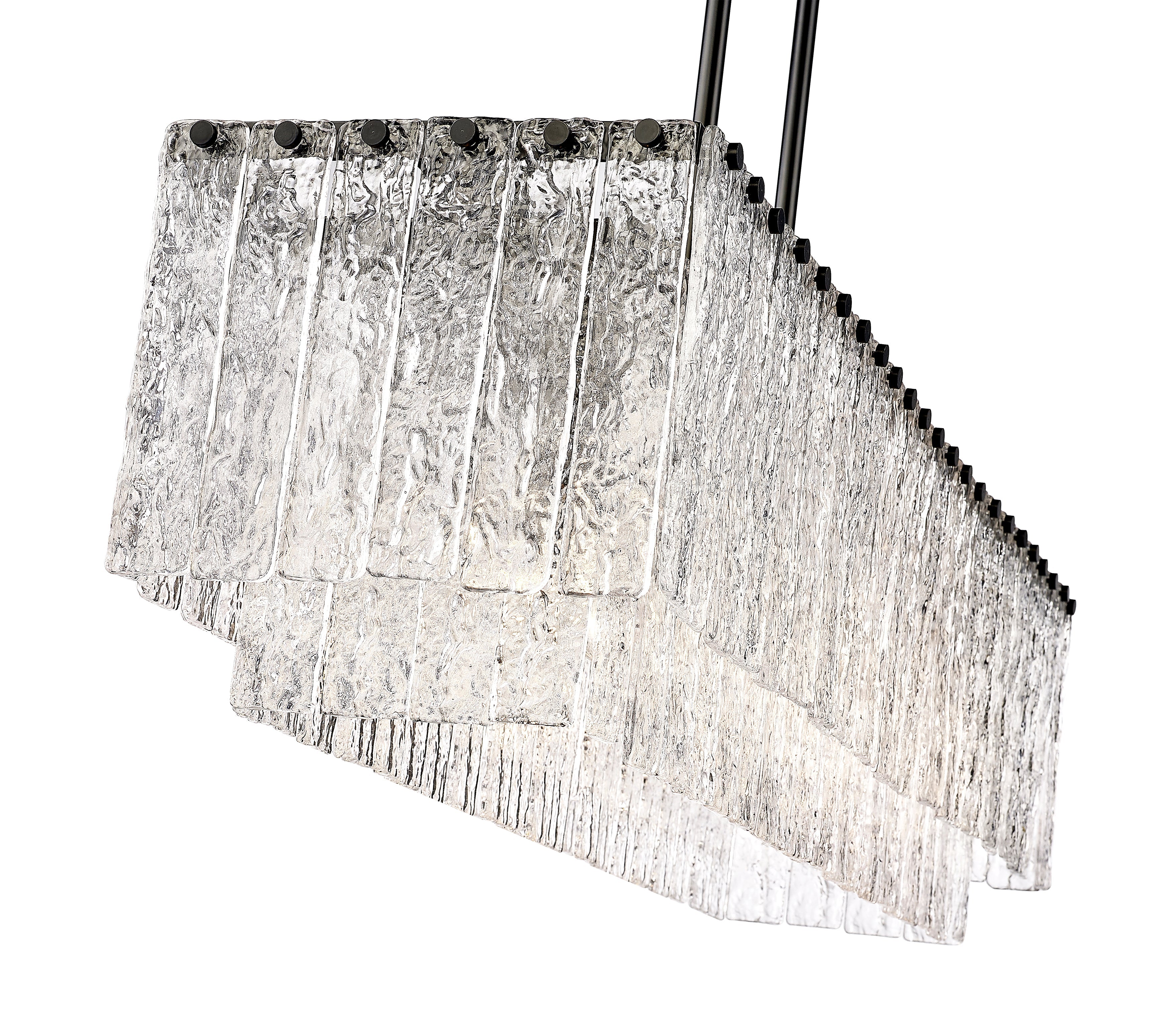 Glacier 5 Light Linear Chandelier Matte Black