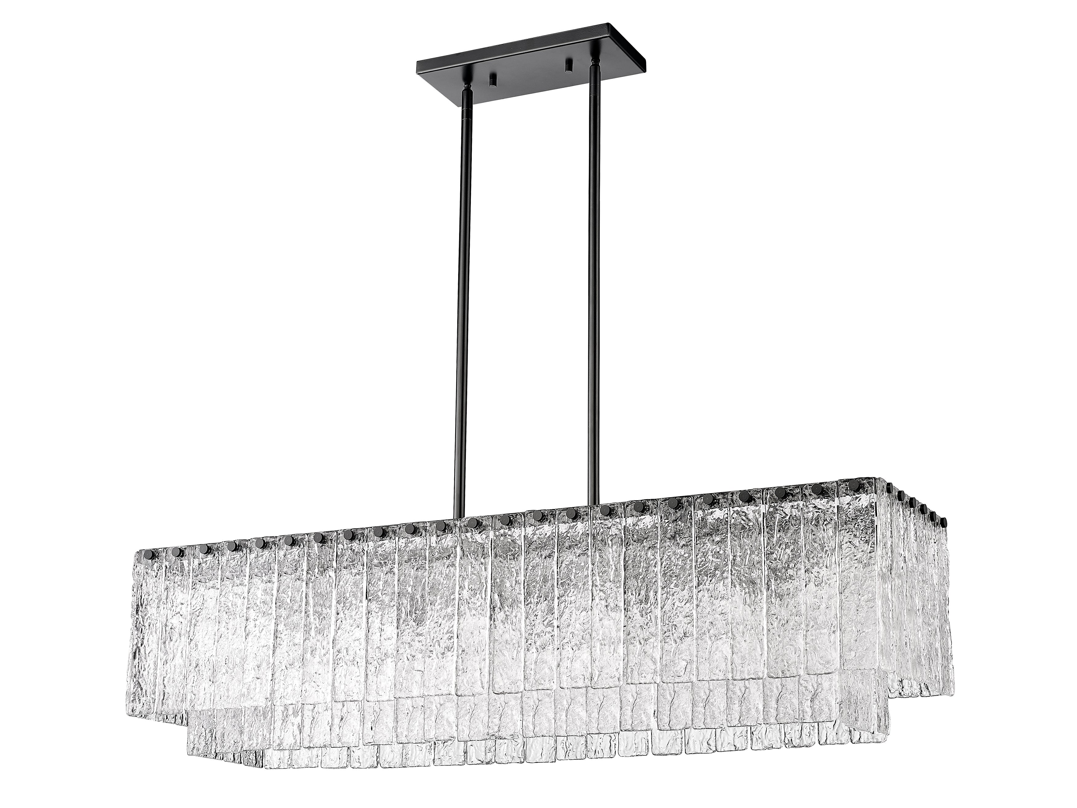 Glacier 5 Light Linear Chandelier Matte Black