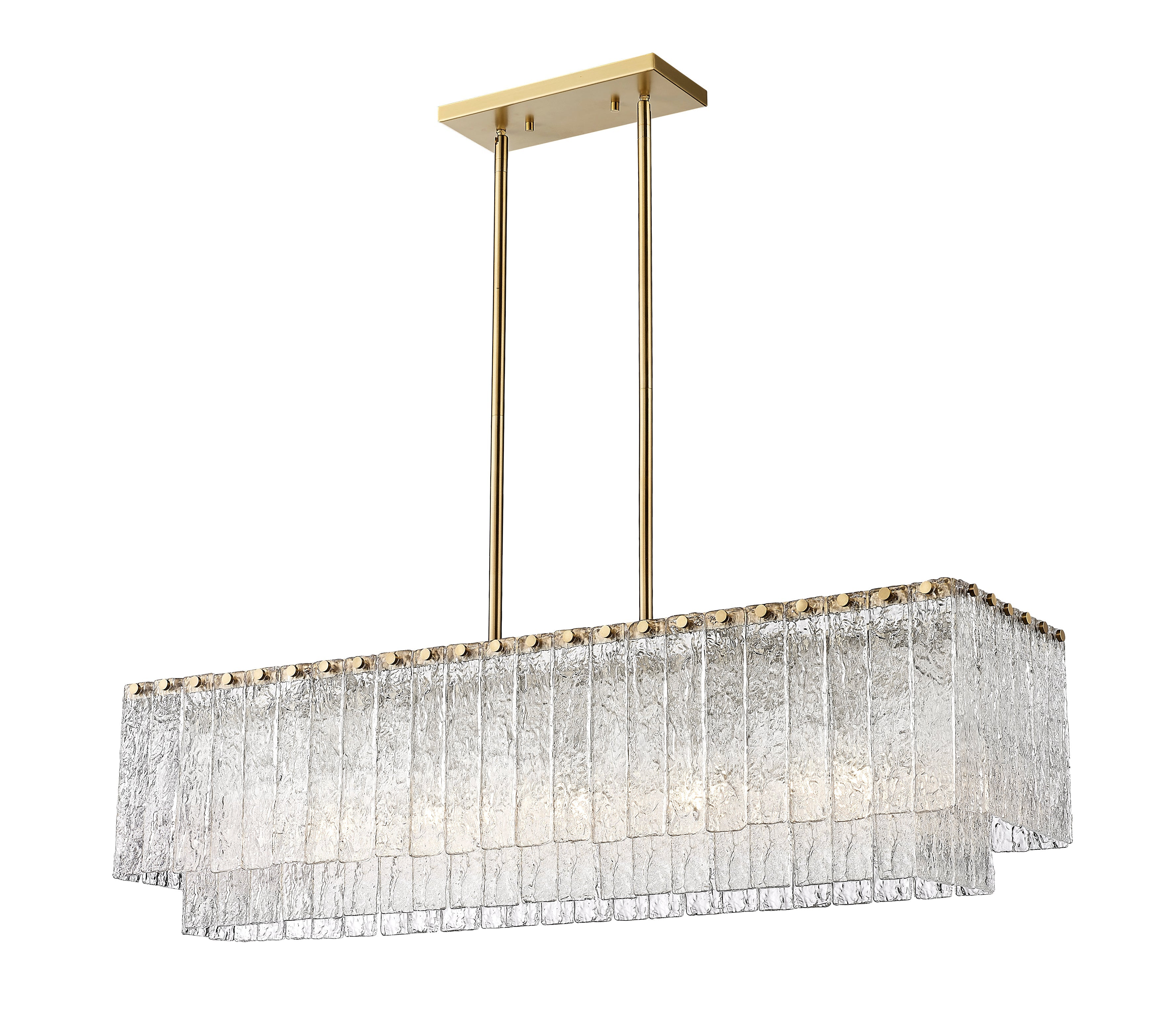 Glacier 5 Light Linear Chandelier Modern Gold