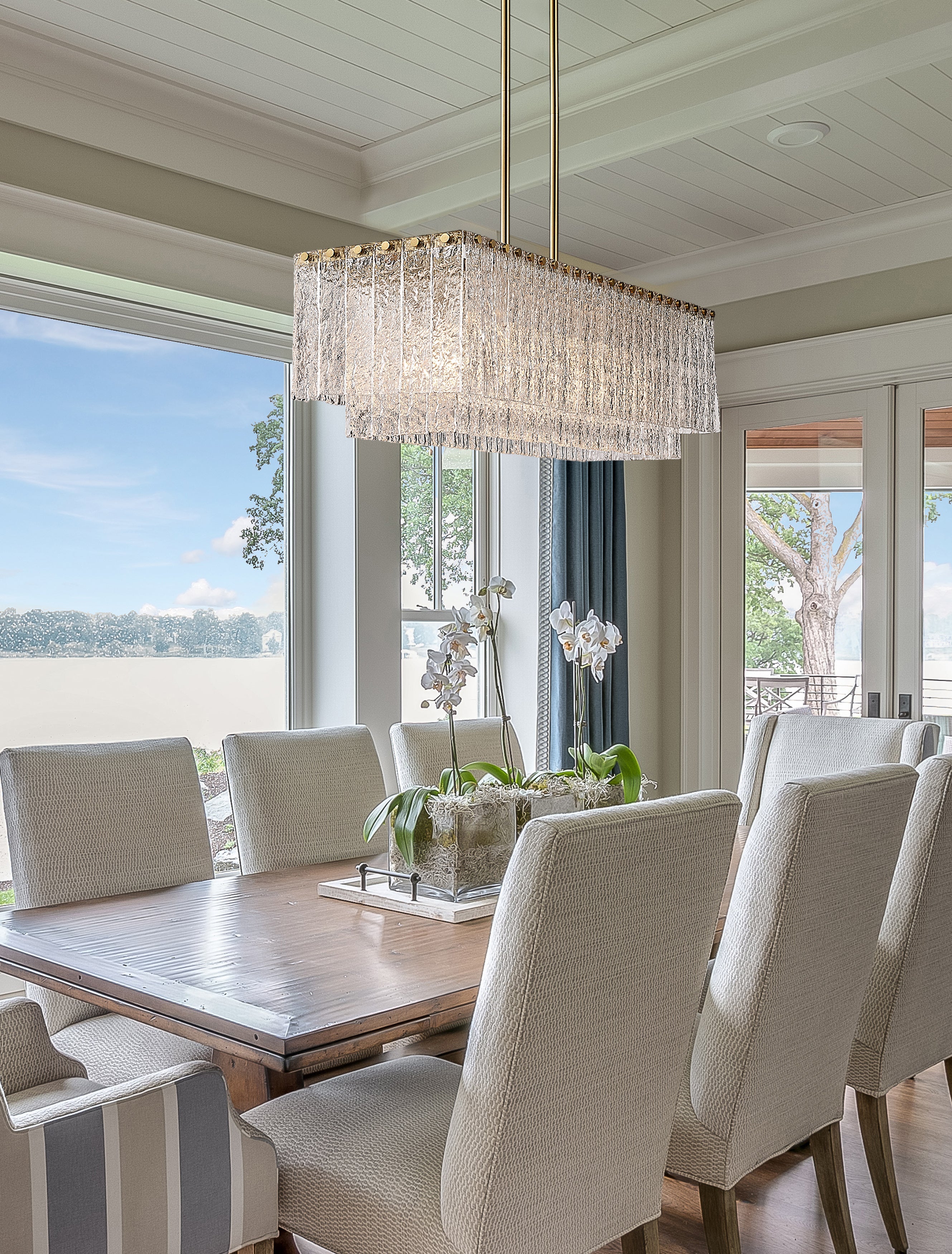 Glacier 5 Light Linear Chandelier Modern Gold