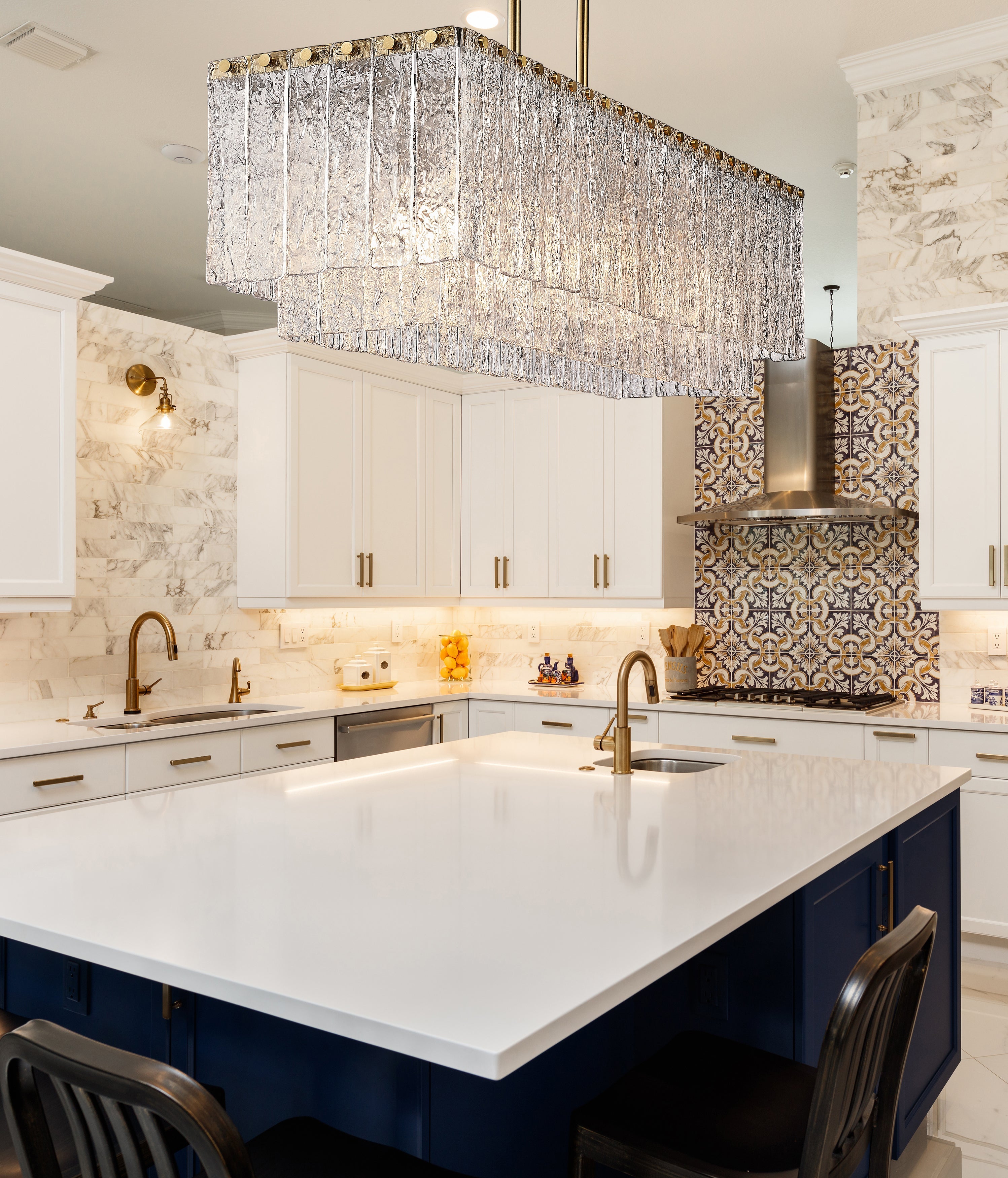 Glacier 5 Light Linear Chandelier Modern Gold
