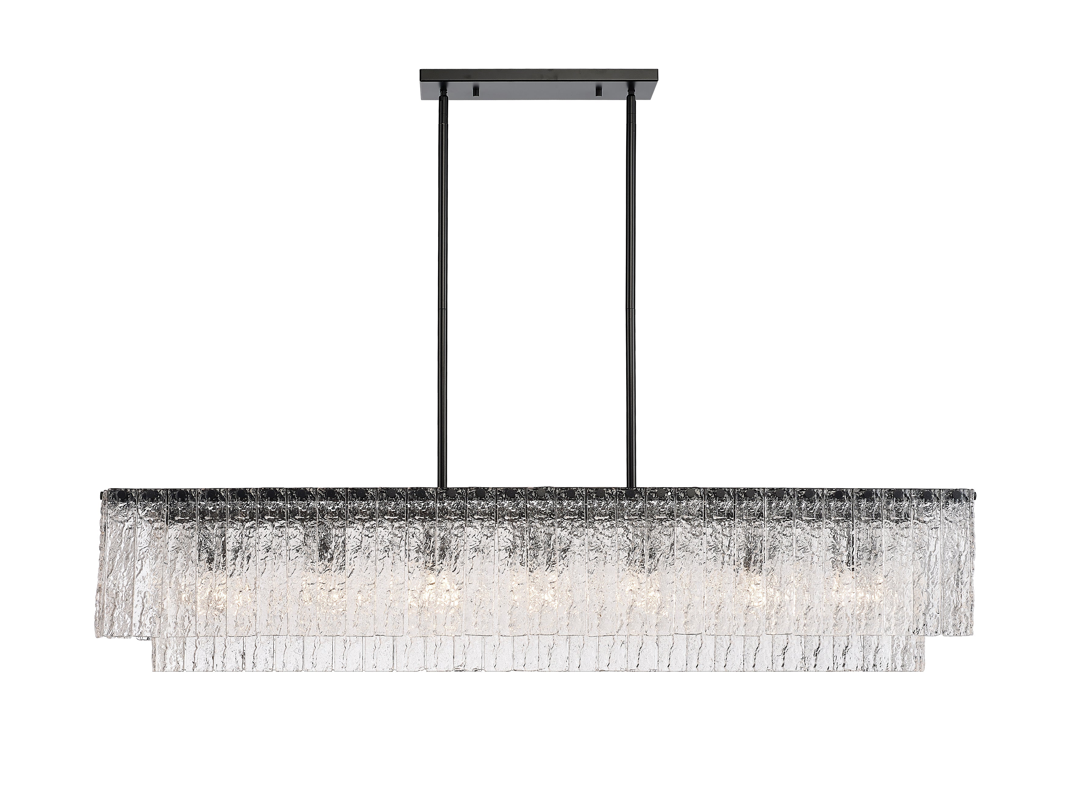 Glacier 7 Light Linear Chandelier Matte Black