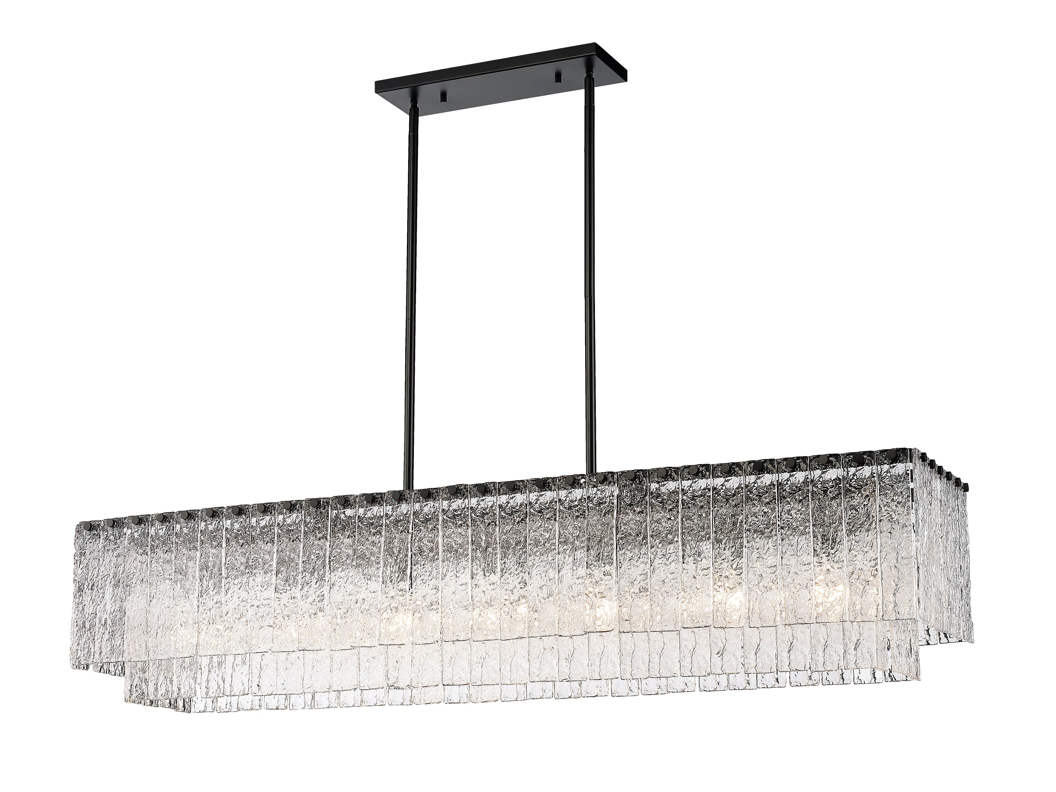 Glacier 7 Light Linear Chandelier Matte Black