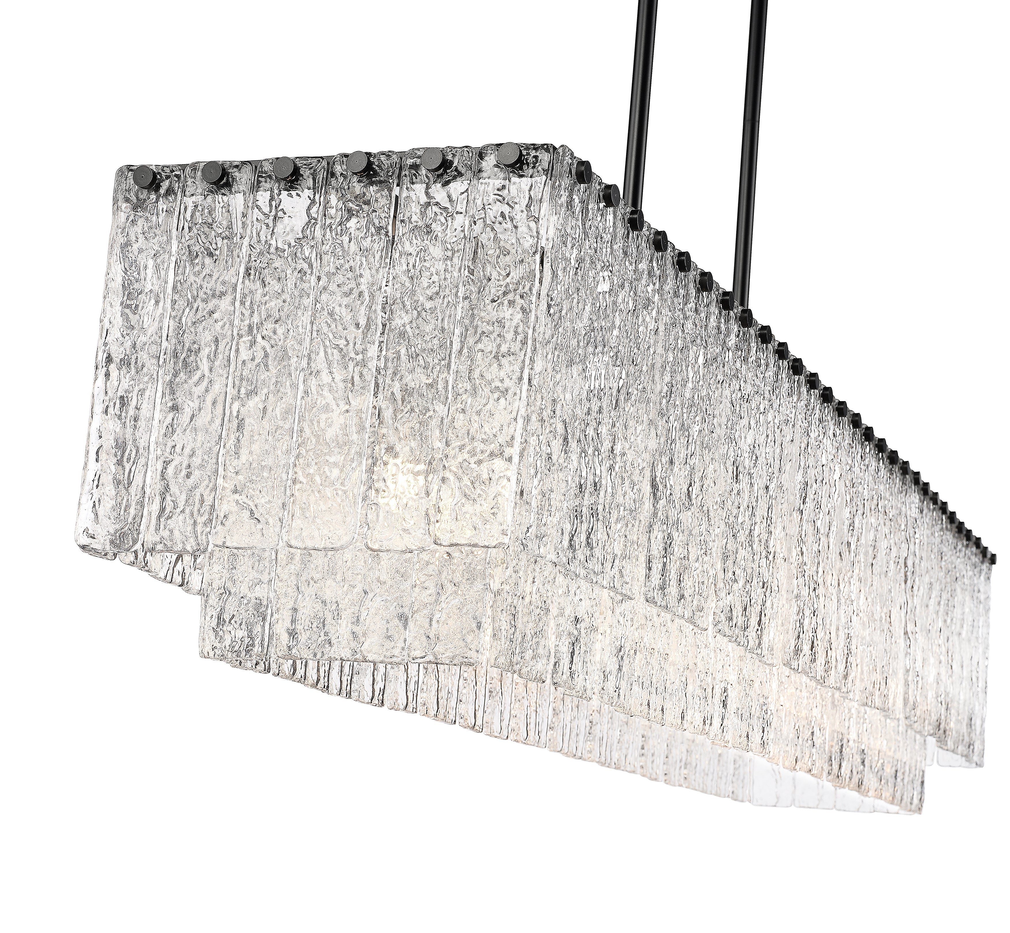 Glacier 7 Light Linear Chandelier Matte Black