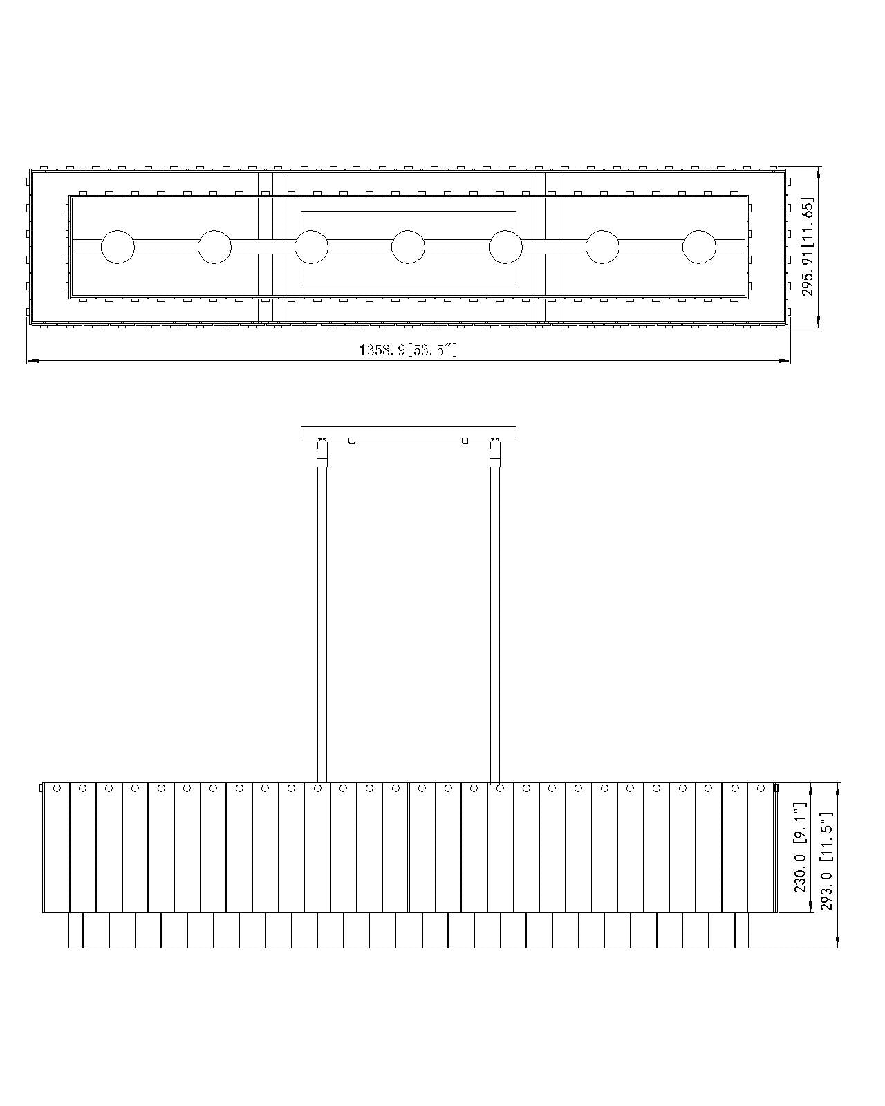 Glacier 7 Light Linear Chandelier Matte Black
