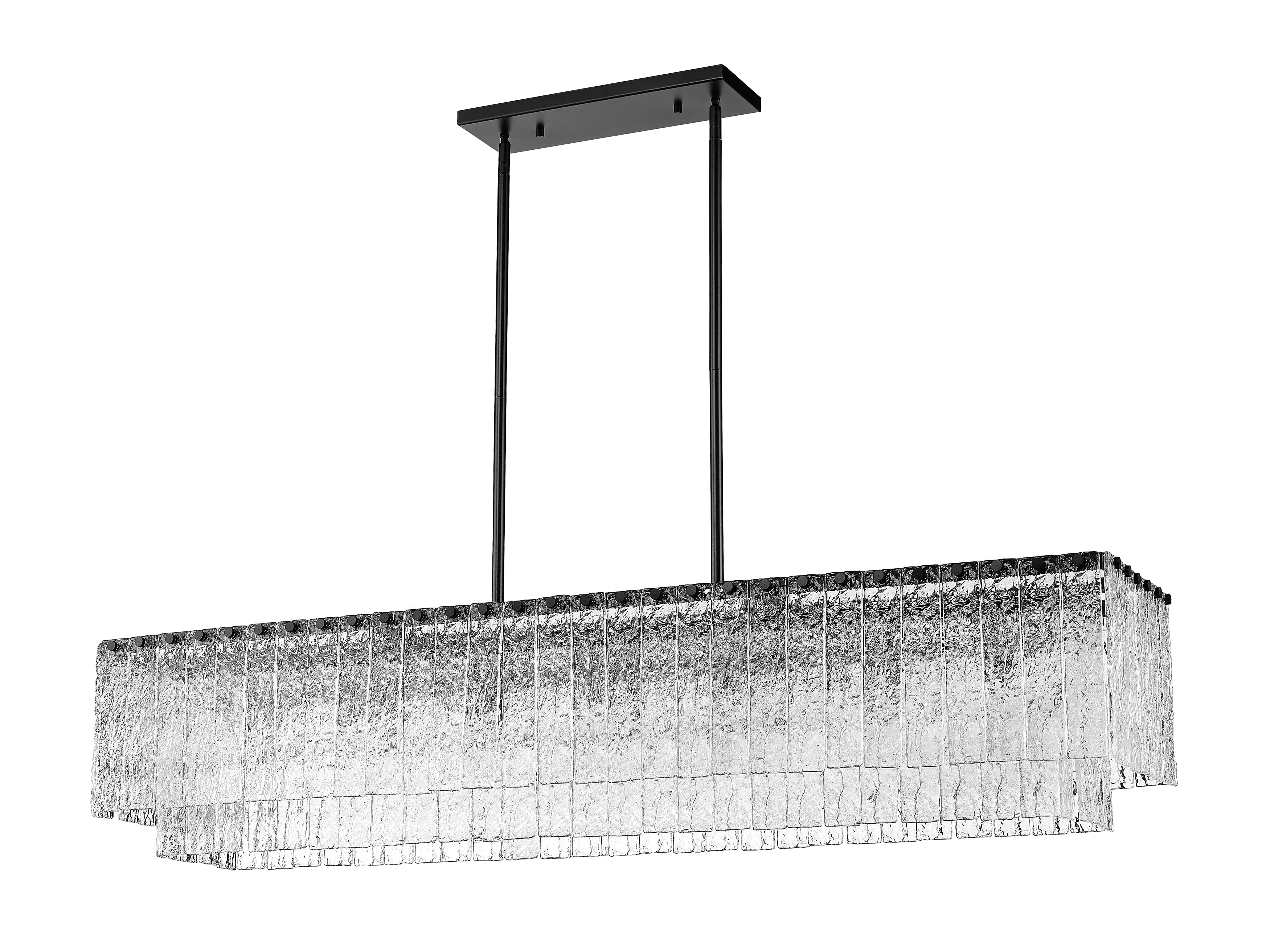 Glacier 7 Light Linear Chandelier Matte Black
