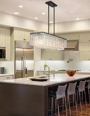Glacier 7 Light Linear Chandelier Matte Black