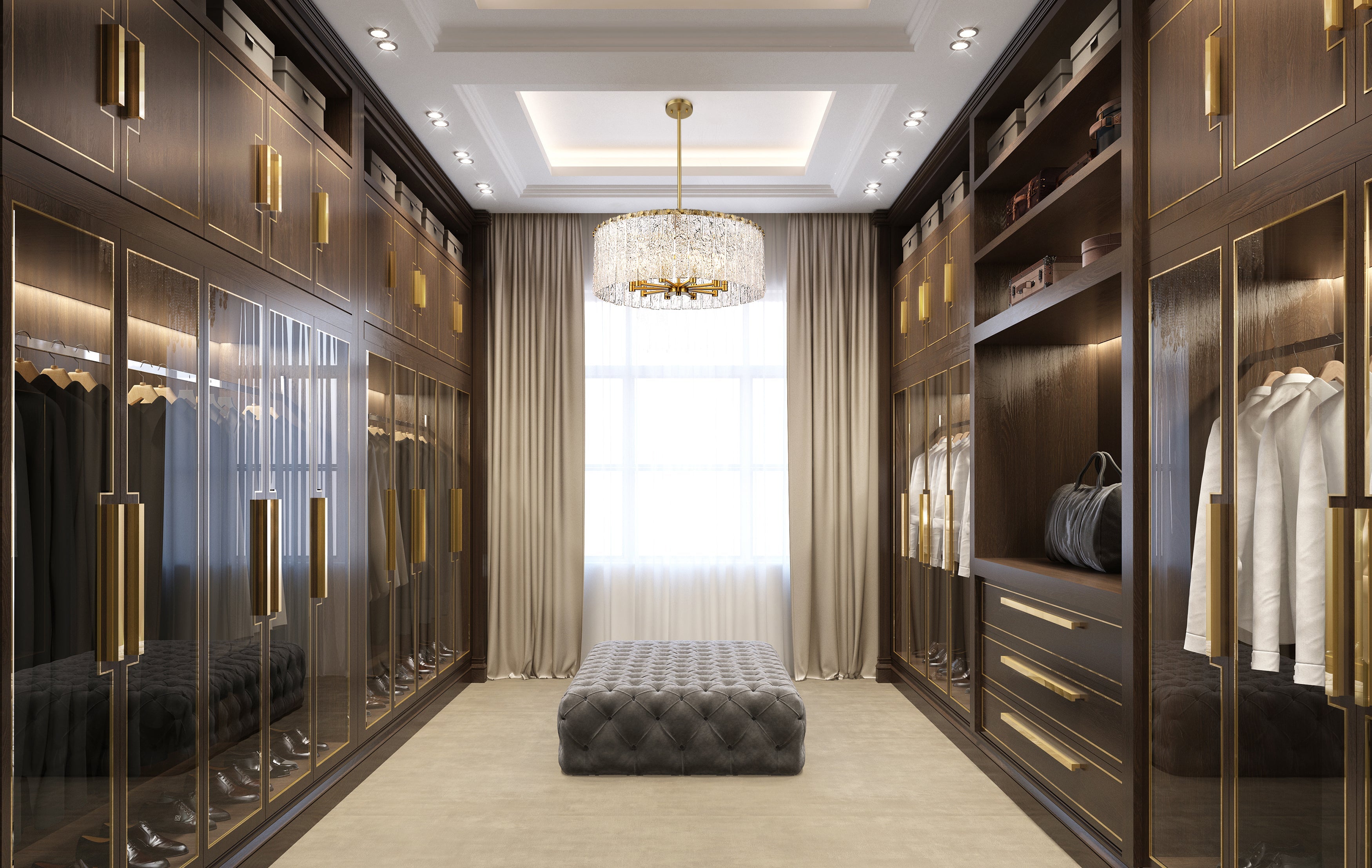 Glacier 10 Light Chandelier Modern Gold