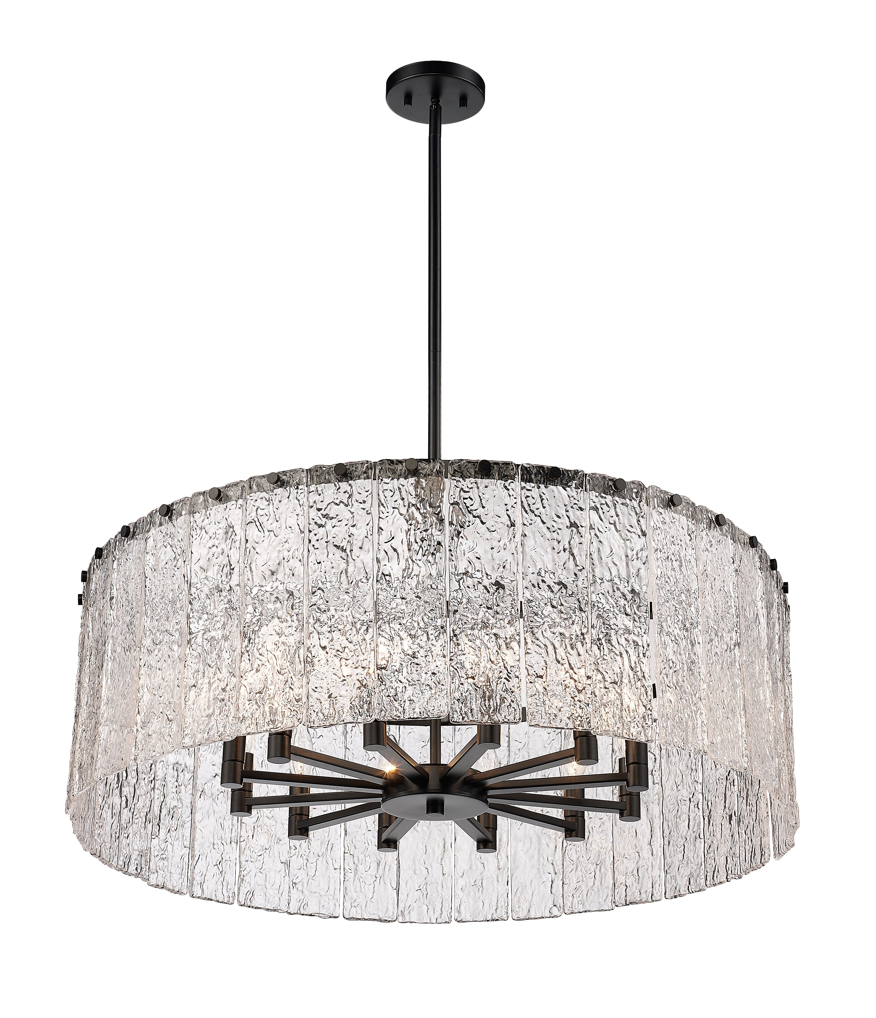 Glacier 12 Light Chandelier Matte Black